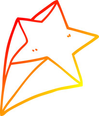 warm gradient line drawing of a cartoon stars