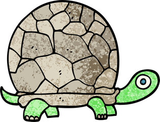 grunge textured illustration cartoon tortoise