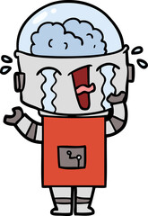 cartoon crying robot