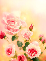 Fototapeta na wymiar Rose flower with copy space. Generative ai