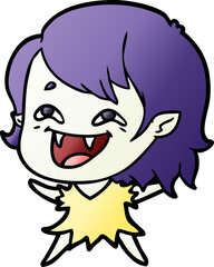 cartoon laughing vampire girl