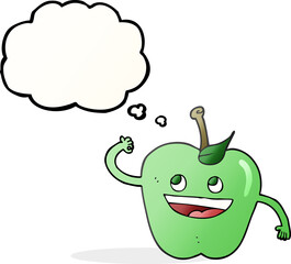 freehand drawn thought bubble cartoon apple