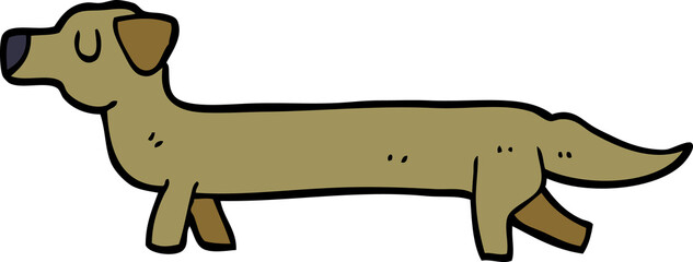 cartoon doodle dachshund