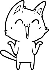 happy cartoon cat