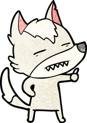 cartoon wolf showing teeth