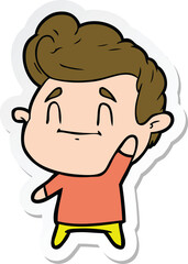 sticker of a happy cartoon man