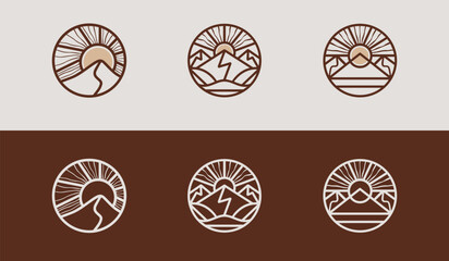 Simple Mountain Logo. Universal creative premium symbol. Vector sign icon logo template. Vector illustration