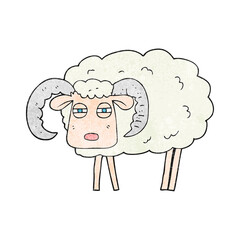 freehand textured cartoon ram