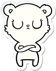 Obraz premium sticker of a peaceful cartoon polar bear