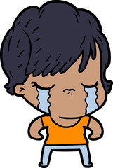 cartoon woman crying