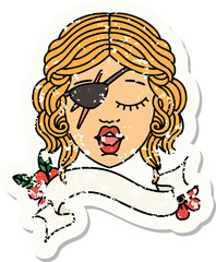 grunge sticker of a human rogue character face