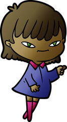 cartoon pointing woman