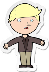 sticker of a cartoon man in casual jacket