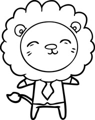cartoon lion in business clothes