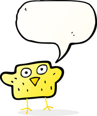 cartoon bird with speech bubble