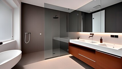 A sleek and modern minimalist bathroom design
