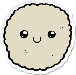 sticker of a cartoon biscuit
