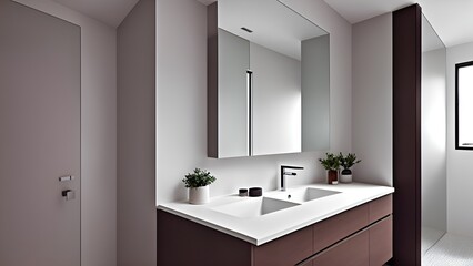 A sleek and modern minimalist bathroom design