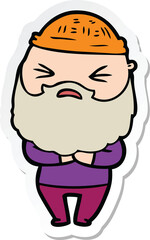 sticker of a cartoon man with beard