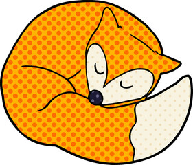 cartoon sleeping fox