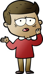 Obraz premium cartoon tired man