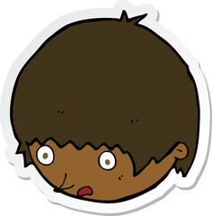 sticker of a cartoon shocked face