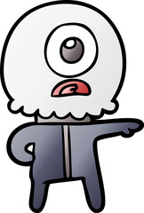 cartoon cyclops alien spaceman