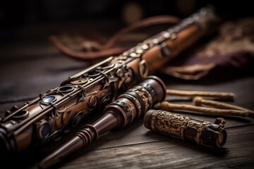 Naklejka premium The bassoon is a symphony orchestra musical instrument. Generative AI