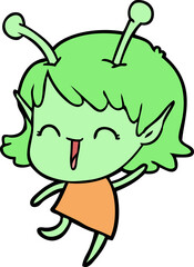 cartoon alien girl laughing