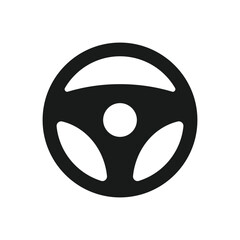 Steering wheel pictogram. Isolated vector illustration.