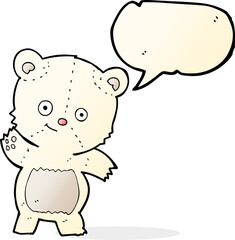 cute polar bear cartoon with speech bubble