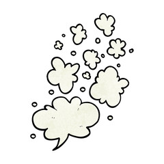 freehand textured cartoon decorative smoke puff elements