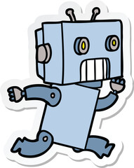 sticker of a cartoon robot