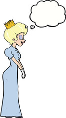 cartoon princess with thought bubble