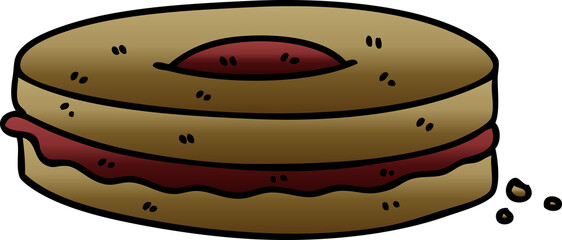 gradient shaded quirky cartoon chocolate biscuit