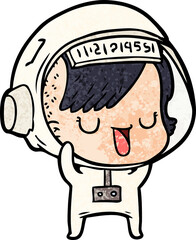 cartoon astronaut woman
