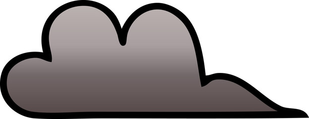 gradient shaded cartoon of a storm cloud
