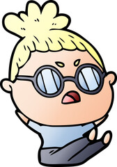 cartoon annoyed woman