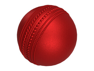 Isolated Kookaburra Red Cricket World Cup Ball on White Background, 3d Render Illustration
