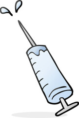 freehand drawn cartoon medical needle