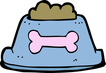 cartoon dog food in bowl