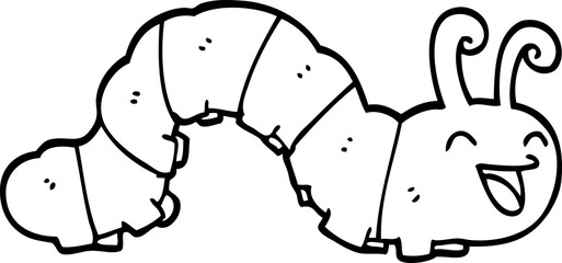 cute line drawing cartoon caterpillar