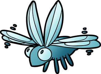 cute cartoon bug flying