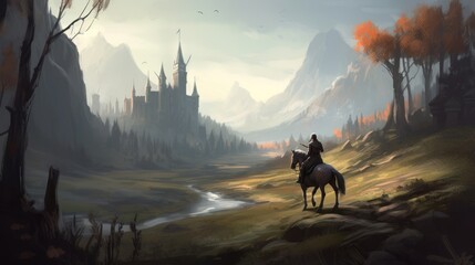 Fototapeta na wymiar Beautiful Fantasy Game Artwork