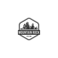 mountain rock logo template in white background