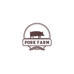pork farm logo template vector in white background