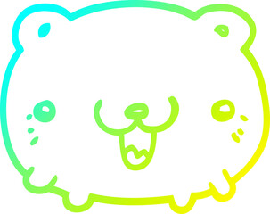 cold gradient line drawing of a funny cartoon bear