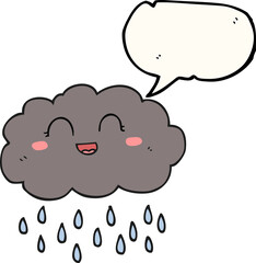 freehand drawn speech bubble cartoon rain cloud