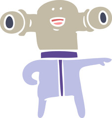 friendly flat color style cartoon alien