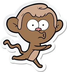 Obraz premium sticker of a cartoon hooting monkey